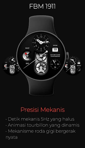 Screenshot ponsel FBM 1911: Mekanis Watch Face 1