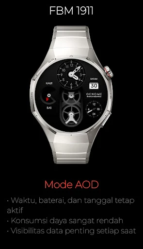 Screenshot ponsel FBM 1911: Mekanis Watch Face 4