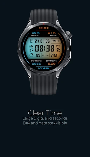 Lockram: Digital watch face — የስልክ ስክሪን ቅጽበታዊ 2