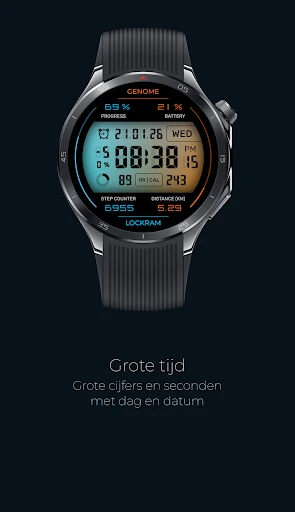 Screenshot op telefoon Lockram: digitale wijzerplaat 2
