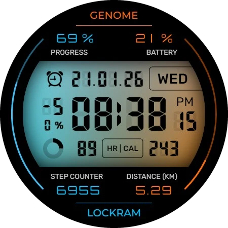 Lockram: Digital watch face വാച്ച് സ്‌ക്രീൻഷോട്ട് 2