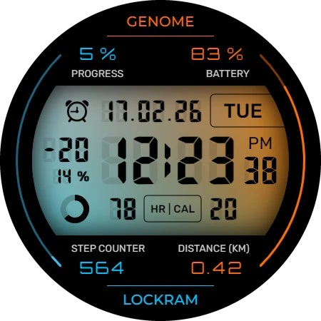 Lockram: Digital watch face വാച്ച് സ്‌ക്രീൻഷോട്ട് 3