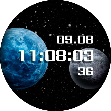 PL2 Planet Watch Face — знімок екрана на годиннику 4