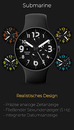 Submarine: Analoger Chronograf Smartphone-Screenshot 1