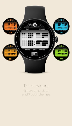 TR808 Binary Watch Face 手机截图 1