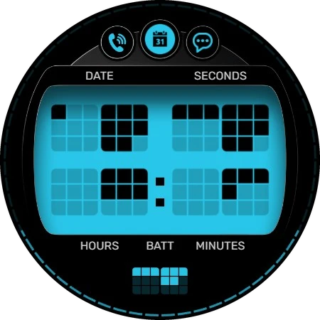 TR808 Binary Watch Face સ્માર્ટવૉચ સ્ક્રીનશૉટ 3