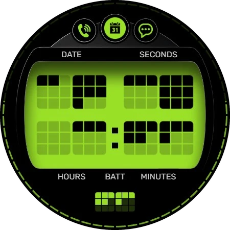 TR808 Binary Watch Face वॉच स्क्रीनशॉट 5