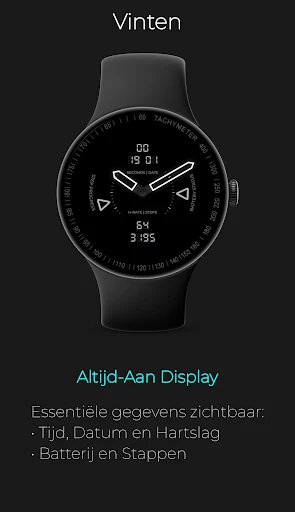 Screenshot op telefoon Vinten: Analoog Digitaal Neon 7