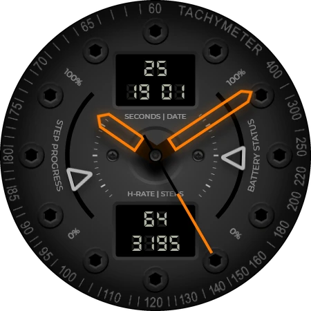 Screenshot op horloge Vinten: Analoog Digitaal Neon 1